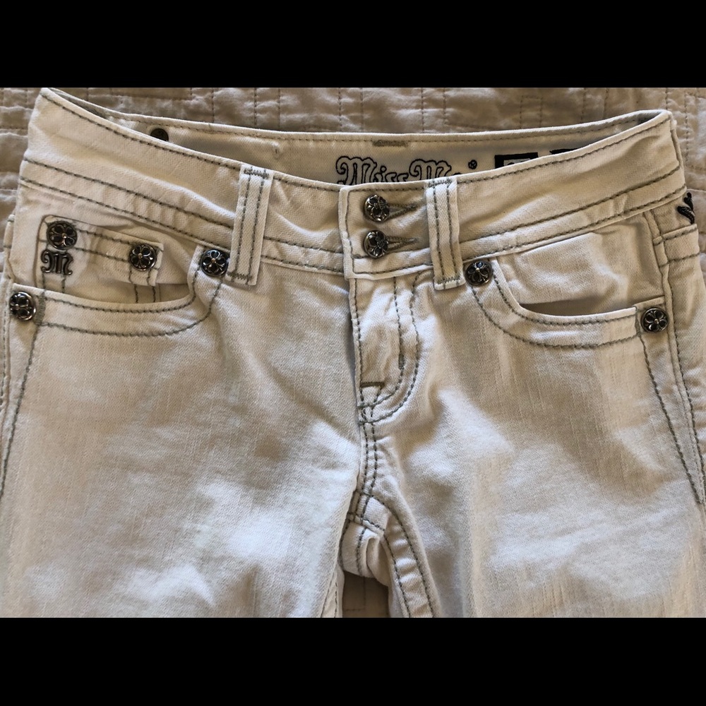 White bootcut MissMe jeans Sz 25